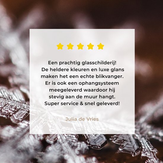 MuchoWow® Peinture sur verre 180x120 cm - Peinture sur verre acrylique - Flocon de neige en gros plan avec mise au point limitée - Photo sur verre - Peintures