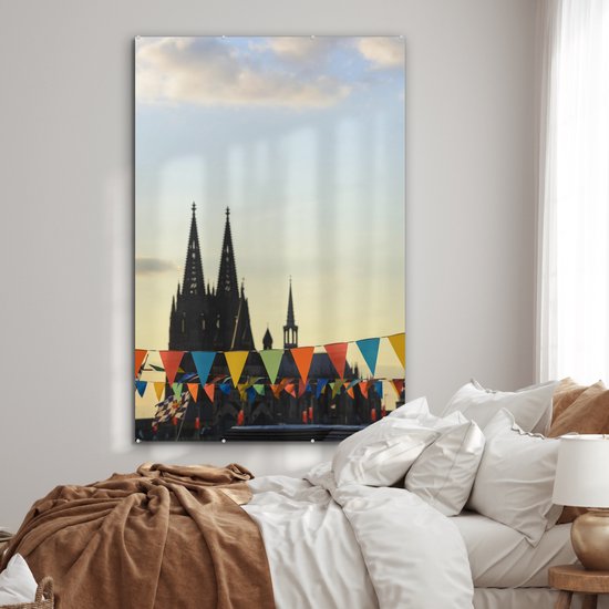Drapeaux de la cathédrale de Dom en Allemagne Plexiglas 120x180 cm - Impression photo sur Glas (décoration murale plexiglas) XXL / Groot format!