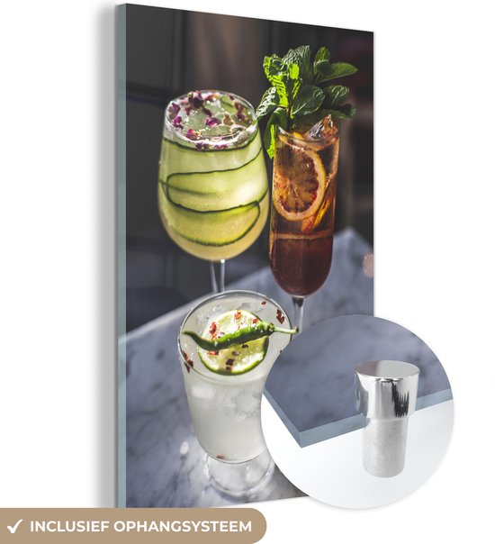 Tableaux sur verre acrylique Citron cocktail 