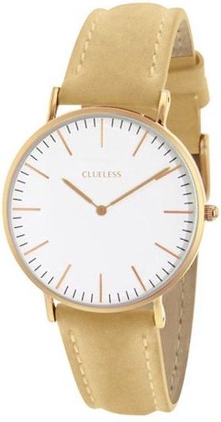 Clueless Horloges- Clueless horloge met goudkleurige leren band