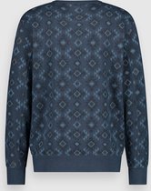Twinlife Trui Crew Sweater Allover Print Tw13301 Dark Denim 533 Mannen Maat - XL