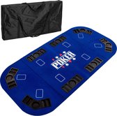 Pokermat - Pokerkleed - Poker tafelkleed - Pokertafel inklapbaar - Pokertafel - Poker top - Poker - Inclusief draagtas - Opvouwbaar - 160 x 80 cm - Blauw