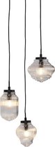 QAZQA Orta - Art Deco Hanglamp - 3 lichts - Ø 430 mm - Zwart -  Woonkamer | Slaapkamer