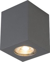 QAZQA quba - Design Plafondspot | Spotje | Opbouwspot - 1 lichts - L 75 mm - Antraciet -  Woonkamer | Slaapkamer | Keuken