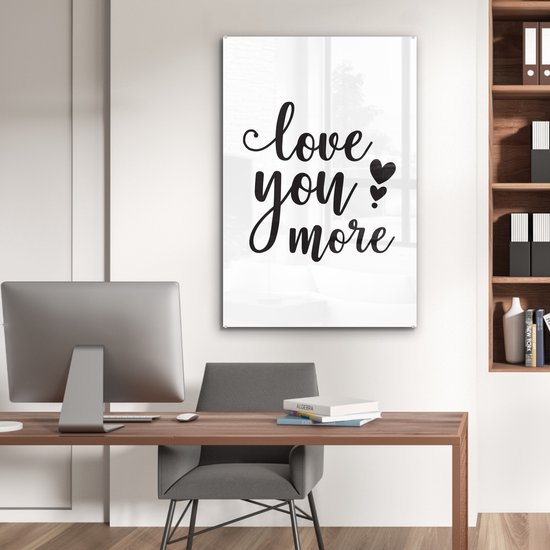 MuchoWow® Peinture sur verre 80x120 cm - Peinture sur verre acrylique - Je t'aime plus - Citations - Dictons - Photo sur verre - Peintures