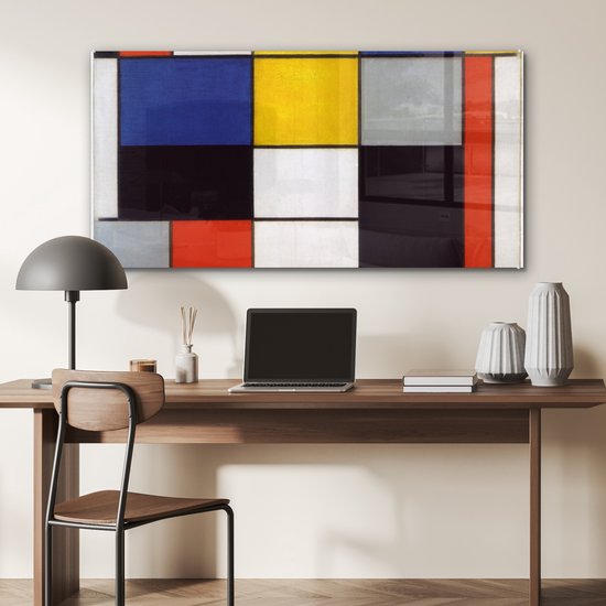 Peinture sur Verre - Composition A - Piet Mondrian - 120x60 cm - Peintures sur Verre Peintures - Photo sur Glas