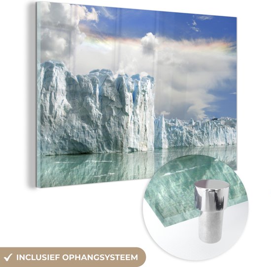 MuchoWow® Peinture sur verre - Nuages ​​sur le glacier Perito Moreno en Argentine - 60x40 cm - Peintures sur verre acrylique - Photo sur Glas