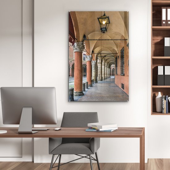 Peinture sur Verre - Une Colonnade à Bologne Italienne - 60x90 cm - Peintures sur Verre Peintures - Photo sur Glas