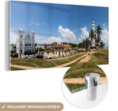 MuchoWow® Glasschilderij 120x60 cm - Schilderij acrylglas - Panorama van het Aziatische Fort Galle in Sri Lanka - Foto op glas - Schilderijen