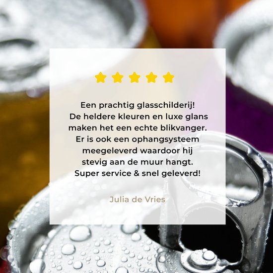 MuchoWow® Peinture sur verre - Canettes de boissons gazeuses - 90x90 cm - Peintures sur verre acrylique - Photo sur Glas