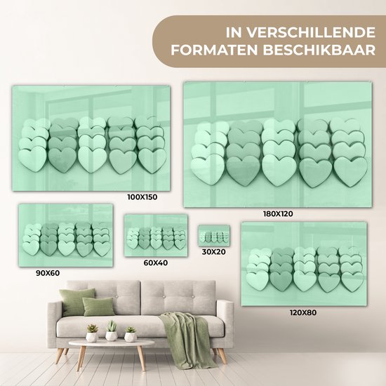 Peinture sur Verre - Hartjes Vert Menthe - 30x20 cm - Peintures sur Verre Peintures - Photo sur Glas
