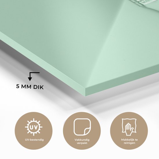 MuchoWow® Peinture sur Verre - Pinceau Vert Menthe - 120x80 cm - Peintures sur Verre Acrylique - Photo sur Glas