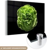 MuchoWow® Peinture sur verre 120x80 cm - Peinture sur verre acrylique - Vert - Oeillet - Fleurs - Photo sur verre - Peintures