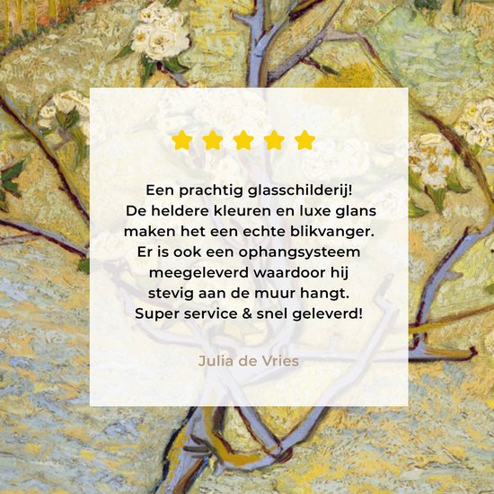 MuchoWow® Peinture sur verre 80x120 cm - Peinture sur verre acrylique - Poirier en fleur - Vincent van Gogh - Photo sur verre - Peintures