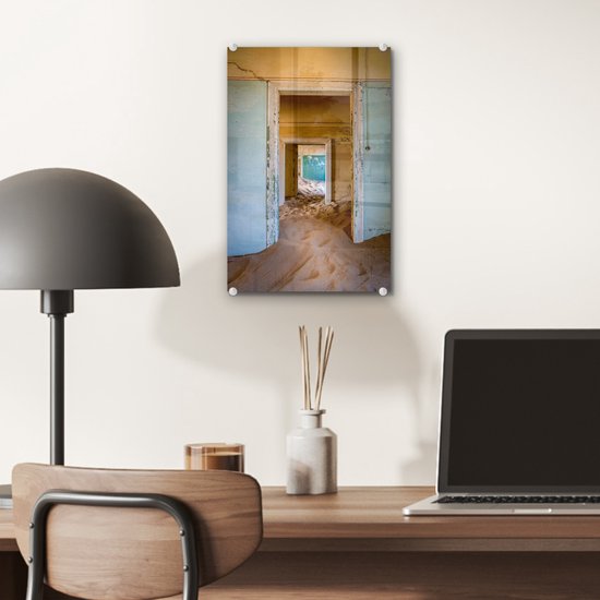 Peinture sur Verre - Une Maison Abandonnée Prise par le Sable dans le Kolmanskop - 20x30 cm - Peintures sur Verre Peintures - Photo sur Glas