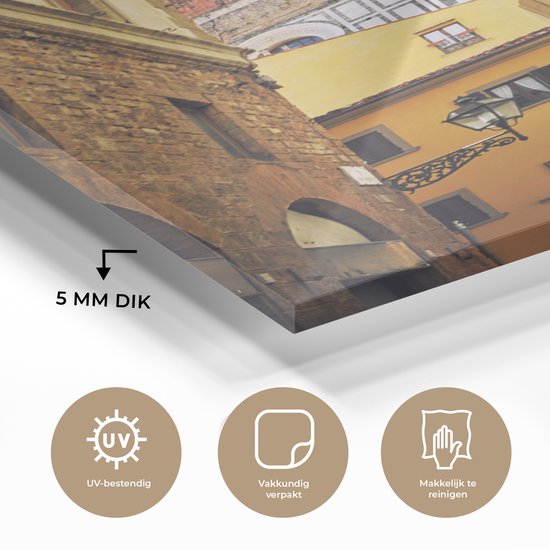 MuchoWow® Peinture sur Verre - Florence - Rue - Dôme - 80x120 cm - Peintures sur Verre Peintures - Photo sur Glas