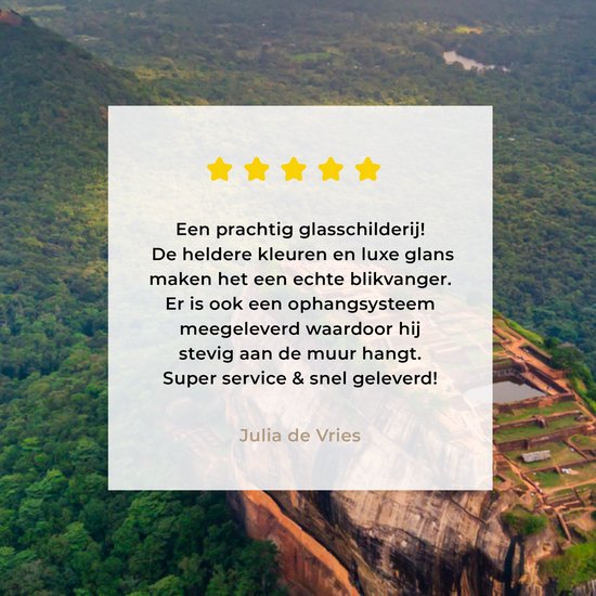 Peinture sur Verre - Vue sur le Rocher de Sigiriya au Sri Lanka - 40x30 cm - Peintures sur Verre Peintures - Photo sur Glas