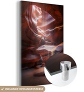 MuchoWow® Glasschilderij 20x30 cm - Schilderij acrylglas - Zand in de Grand Canyon - Foto op glas - Schilderijen