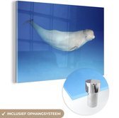 MuchoWow® Glasschilderij 30x20 cm - Schilderij acrylglas - Beloega - Blauw - Water - Foto op glas - Schilderijen