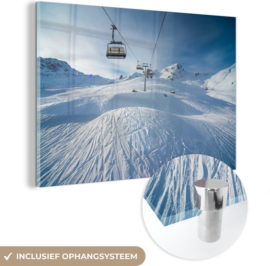 Peinture sur Verre - Téléski à Arosa - 30x20 cm - Peintures sur Verre Peintures - Photo sur Glas