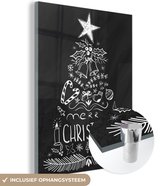 MuchoWow® Peinture sur verre 90x120 cm - Peinture sur verre acrylique - Illustration - Sapin de Noël - Décorations de Noël - Photo sur verre - Peintures