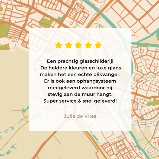 MuchoWow® Peinture sur verre 80x120 cm - Peinture sur verre acrylique - Carte - Katwijk aan Zee - Vintage - Photo sur verre - Peintures - Plan de la ville