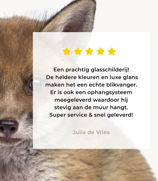MuchoWow® Glasschilderij 120x180 cm - Schilderij acrylglas - Vosje - Baby vos - Kinderen - Meisjes - Jongens - Foto op glas - Schilderijen