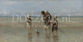 Diamond Painting Kinderen aan zee Jozef Israels 35x60cm. (Volledige bedekking - Vierkante steentjes) diamondpainting inclusief tools