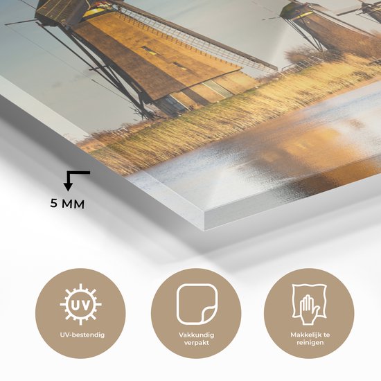 Peinture sur Verre - Moulin à Vent - Holland - Paysage - 160x80 cm - Peintures sur Verre Peintures - Photo sur Glas