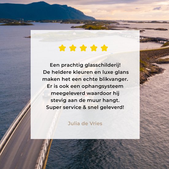 Peinture sur verre MuchoWow® - Bridge Storseisundet sur la côte norvégienne - 120x180 cm - Peintures sur verre acrylique - Photo sur Glas