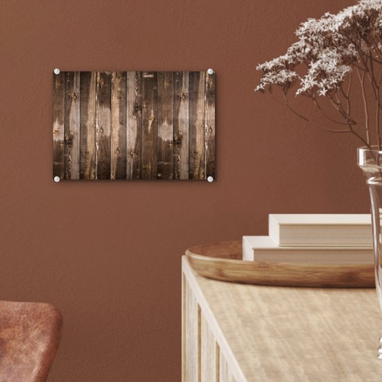 MuchoWow® Peinture sur Verre - Planches - Bois - Wood - 30x20 cm - Peintures sur Verre Acrylique - Photo sur Glas