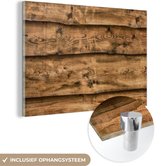 MuchoWow® Peinture sur verre 120x80 cm - Peinture sur verre acrylique - Planches - Rustique - Bois - Photo sur verre - Peintures
