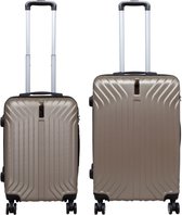 Ensemble de valises 2 pièces - Valises de voyage avec serrure TSA et à roulettes - Palma - Or - S + M - Travelsuitcase