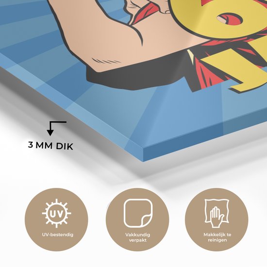 MuchoWow® Peinture sur verre 20x20 cm - Peinture sur verre acrylique - Anniversaire - 60 ans - Homme - Photo sur verre - Peintures