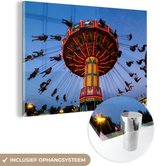 MuchoWow® Glasschilderij 90x60 cm - Schilderij acrylglas - Amerika - Kermis - Lucht - Foto op glas - Schilderijen