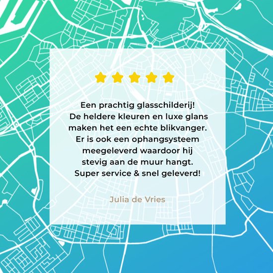 MuchoWow® Glasschilderij 100x150 cm - Schilderij acrylglas - Stadskaart - Nijmegen - Blauw - Groen - Foto op glas - Schilderijen - Plattegrond