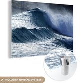 MuchoWow® Glasschilderij 30x20 cm - Schilderij acrylglas - Zee - Donker - Storm - Foto op glas - Schilderijen