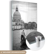 MuchoWow® Glasschilderij 120x180 cm - Schilderij acrylglas - Italië - Zwart - Wit - Water - Foto op glas - Schilderijen