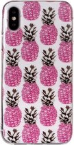GadgetBay Roze Ananas TPU Zacht hoesje iPhone XS Max cover - Wit Case