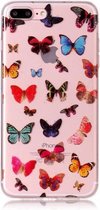 GadgetBay Vlinders TPU hoesje transparant case iPhone 7 Plus 8 Plus - Kleurrijk