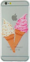 GadgetBay Doorzichtig hoesje softijsjes roze wit iPhone 6 en iPhone 6s