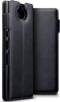 Qubits - lederen slim folio wallet hoes - Sony Xperia 10 Plus - Zwart