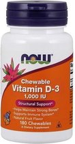NOW Foods Vitamin D-3, 1000 IU (Chewable) - 180 chewables