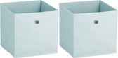 Panier de rangement/panier d'armoire Zeller - 2x - 22 litres - bleu clair - 28 x 28 x 28 cm