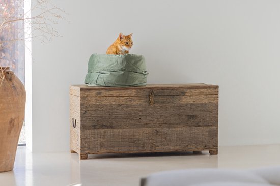 Designed by Lotte Fluco Kattenmand - Fluweel - Velvet - Groen - 45x45x35 cm