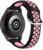 By Qubix - 20mm - Garmin Venu - Sq - Sq2 - 2 plus - Siliconen sportbandje met gesp - Zwart + roze - Garmin bandje