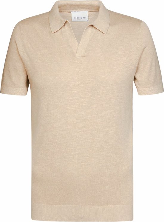 Profuomo Polo Linnen Beige Modern fit Heren Poloshirt Maat M