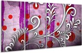 Peinture sur verre Art | Violet, gris, rouge | 160x80cm 4 Liège | Tirage photo sur verre | F005526
