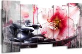 Peinture sur toile Fleur | Rouge, gris, blanc | 150x80cm 5Liège