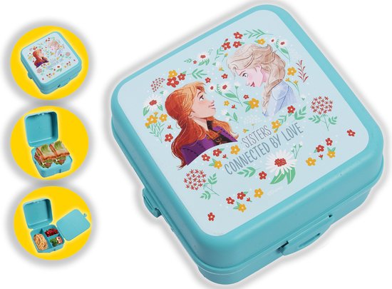 Lunch box pour enfants Frozen elsa et Anna - Lunch box Frozen avec 4 compartiments pour un déjeuner frais